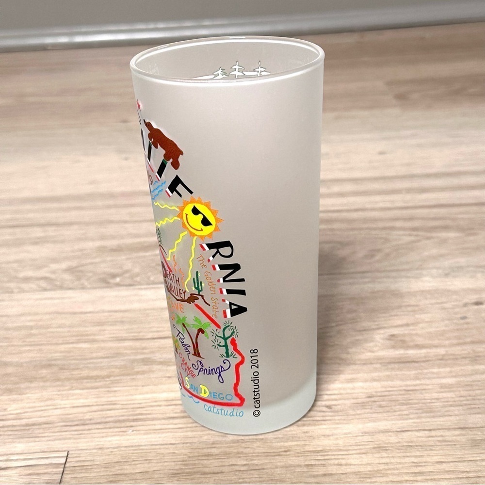 SALE 5/$25 📦 CatStudio California Glass Tumbler Glass 2018 Travel Frosted - Picture 2 of 6